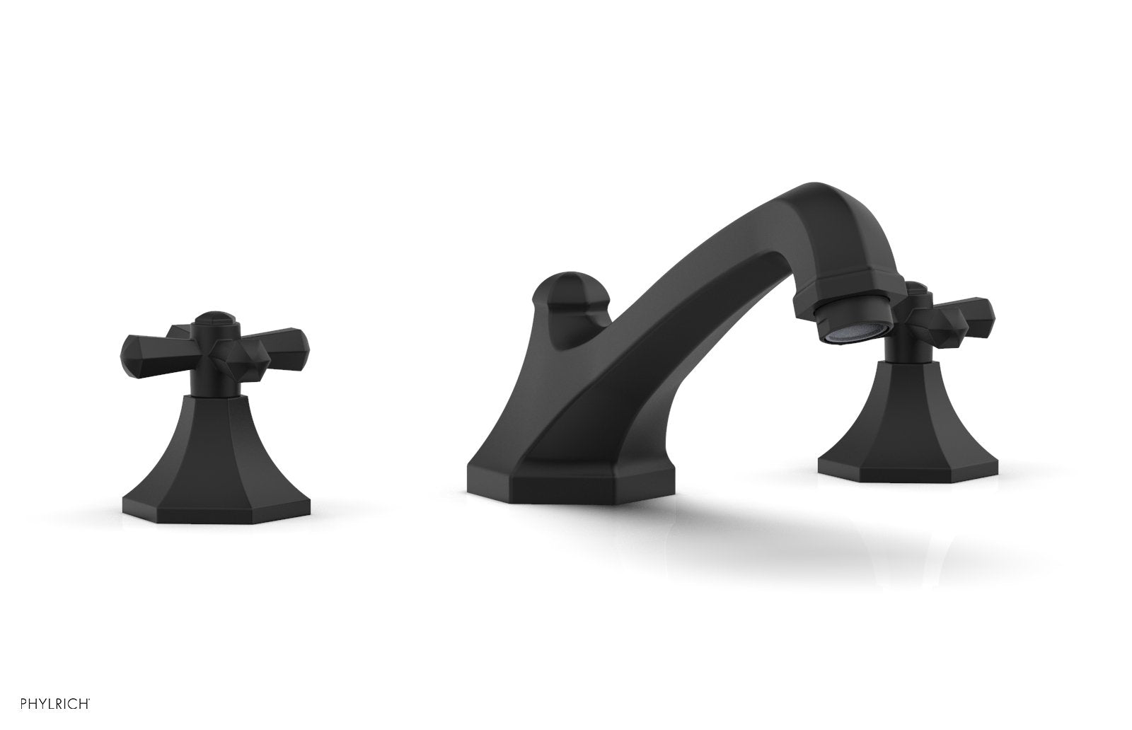 1-1/8" - Satin Nickel - LE VERRE & LA CROSSE Deck Tub Set - Cross Handles  by Phylrich - New York Hardware