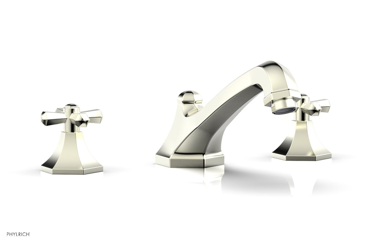 1-1/8" - Polished Brass - LE VERRE & LA CROSSE Deck Tub Set - Cross Handles  by Phylrich - New York Hardware