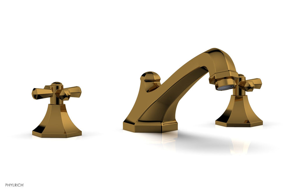 1-1/8" - Polished Gold - LE VERRE & LA CROSSE Deck Tub Set - Cross Handles  by Phylrich - New York Hardware
