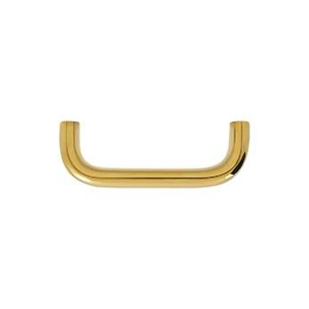 Solid Brass Wide Wire Pull, 3" - PVD - Polished Brass - New York Hardware Online