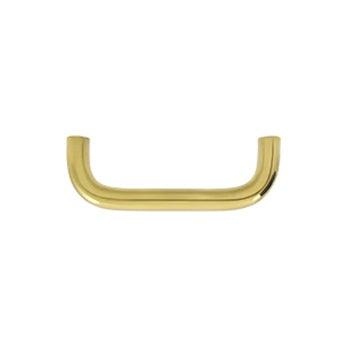 Solid Brass Wide Wire Pull, 3" - Polished Brass - New York Hardware Online