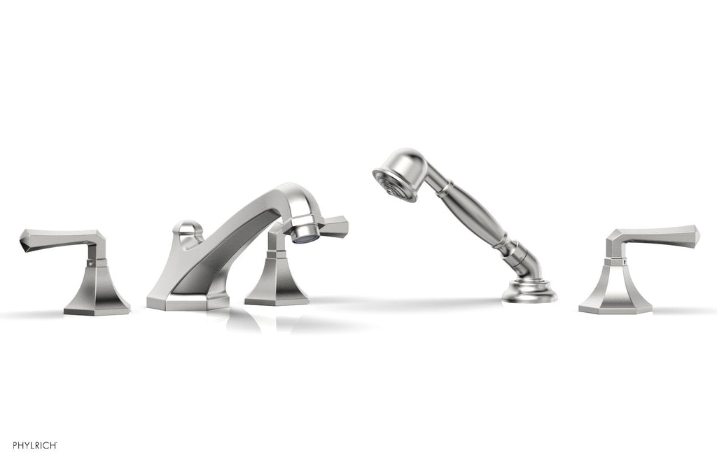 1-3/8" - Satin Chrome - LE VERRE & LA CROSSE Deck Tub Set with Hand Shower - Lever Handles by Phylrich - New York Hardware