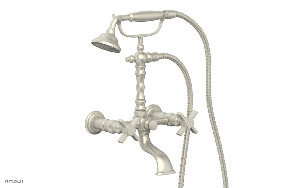 BASIC Exposed Tub & Hand Shower   Blade Cross Handle by Phylrich - Burnished Nickel