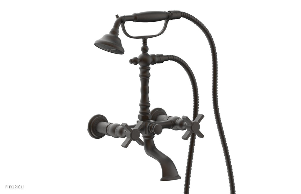 BASIC Exposed Tub & Hand Shower   Blade Cross Handle by Phylrich - Oil Rubbed Bronze