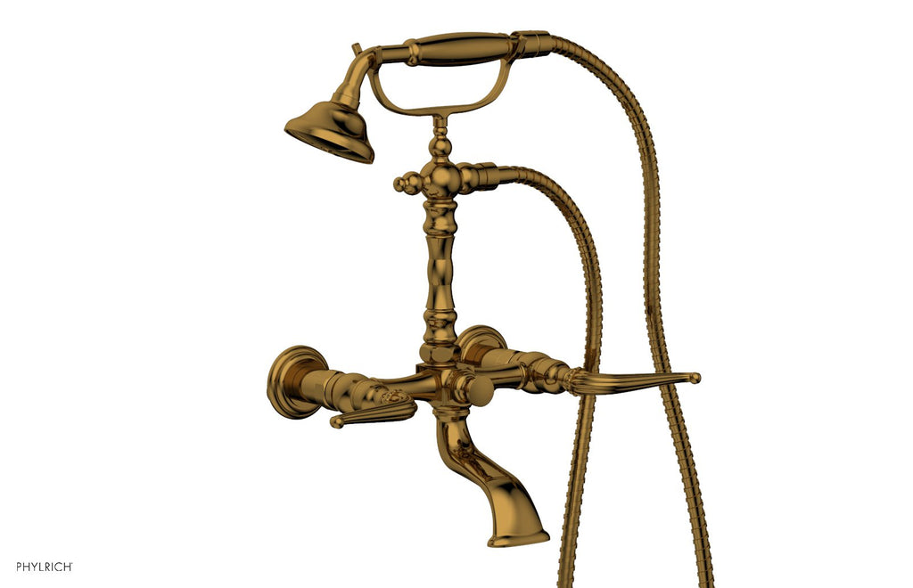 GEORGIAN & BARCELONA Exposed Tub & Hand Shower   Lever Handle by Phylrich - Polished Gold