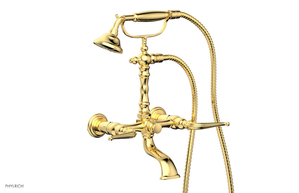GEORGIAN & BARCELONA Exposed Tub & Hand Shower   Lever Handle by Phylrich - Satin Gold