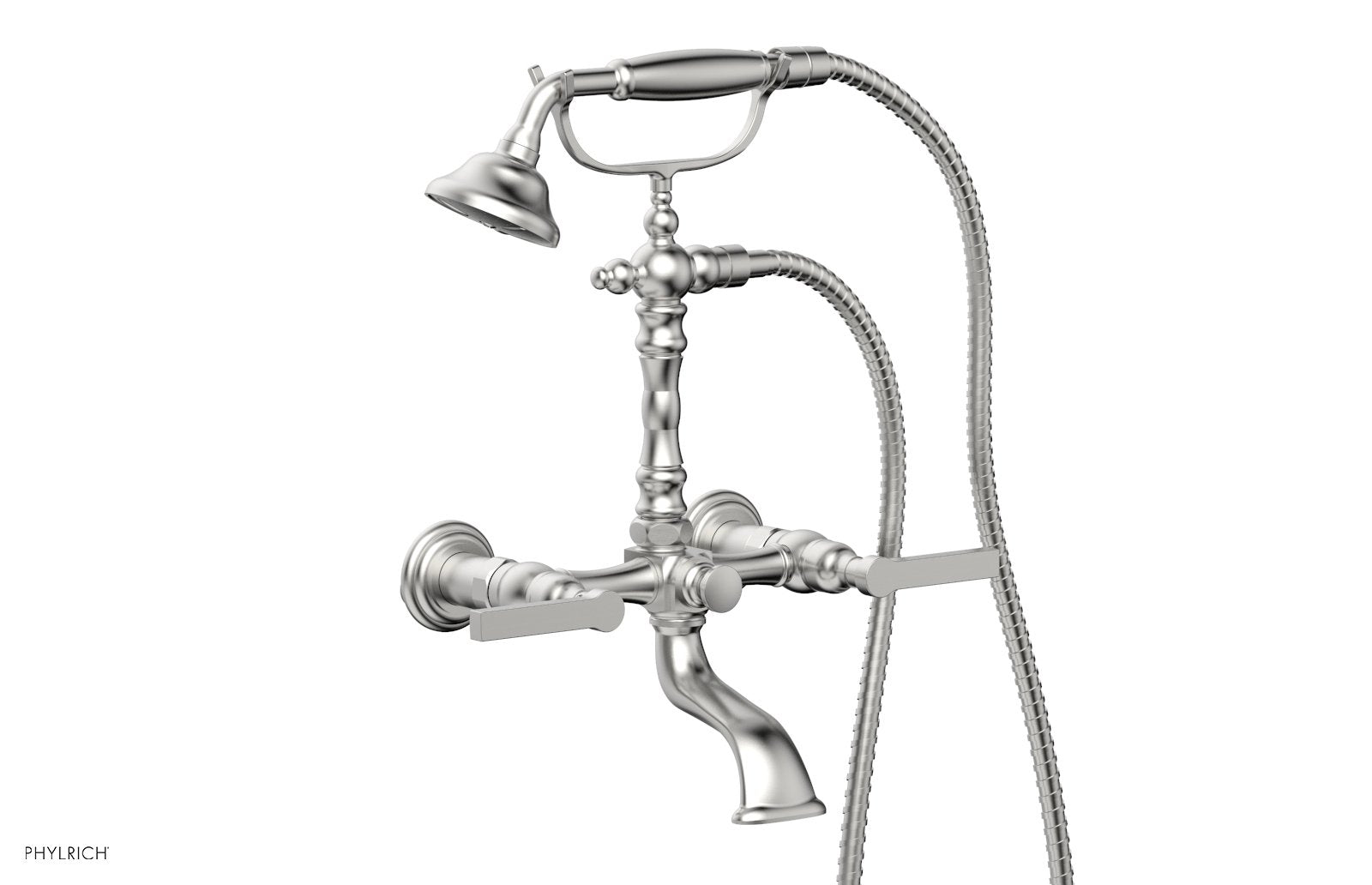 HEX MODERN Exposed Tub & Hand Shower   Lever Handle by Phylrich - Satin Chrome
