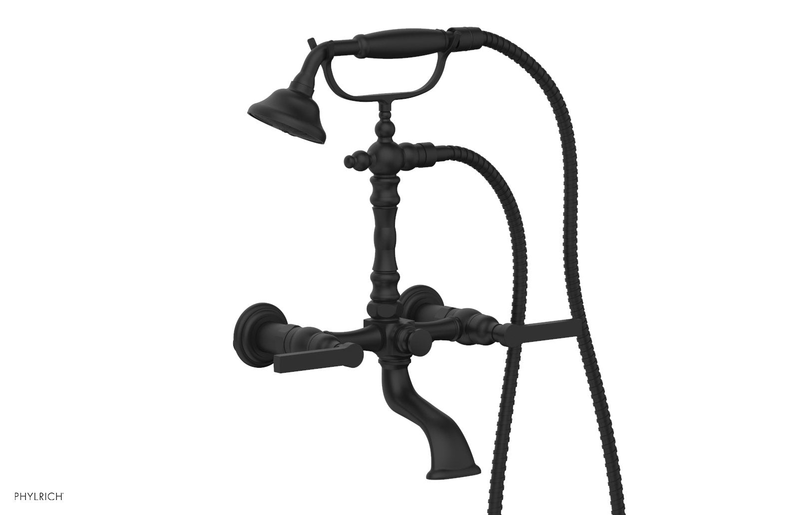 HEX MODERN Exposed Tub & Hand Shower   Lever Handle by Phylrich - Matte Black