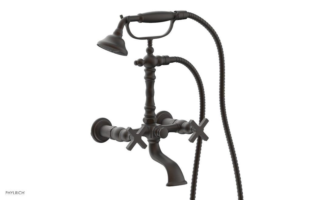 HEX MODERN Exposed Tub & Hand Shower   Cross Handle by Phylrich - Oil Rubbed Bronze