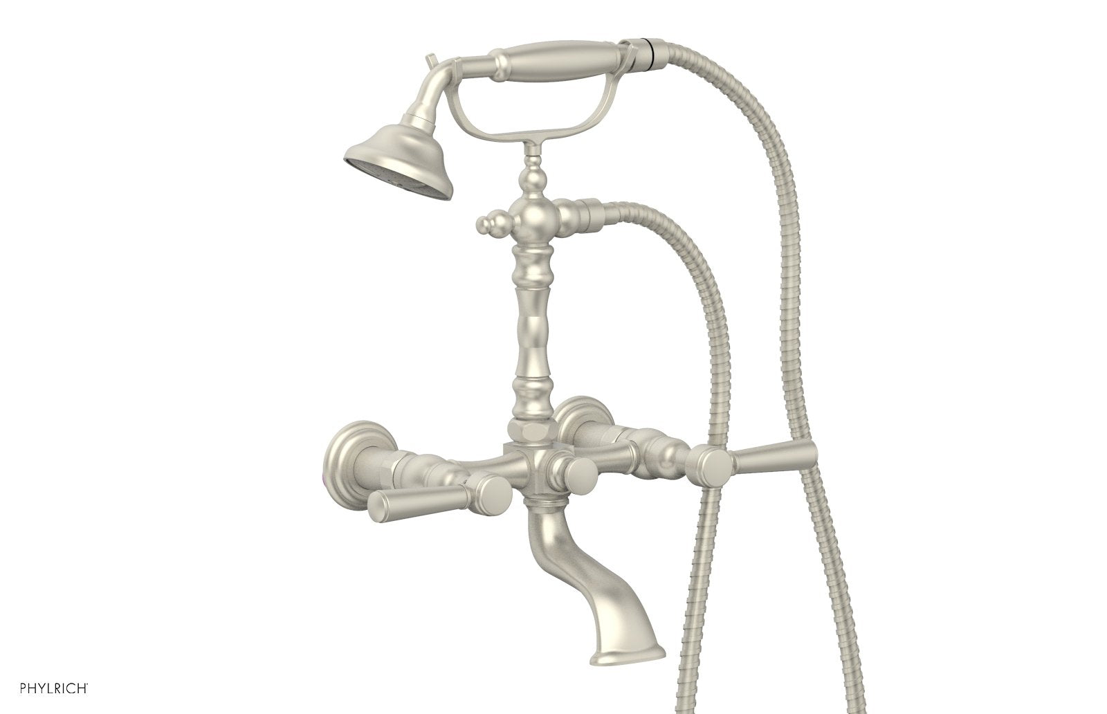 HEX TRADITIONAL Exposed Tub & Hand Shower   Lever Handle by Phylrich - Burnished Nickel