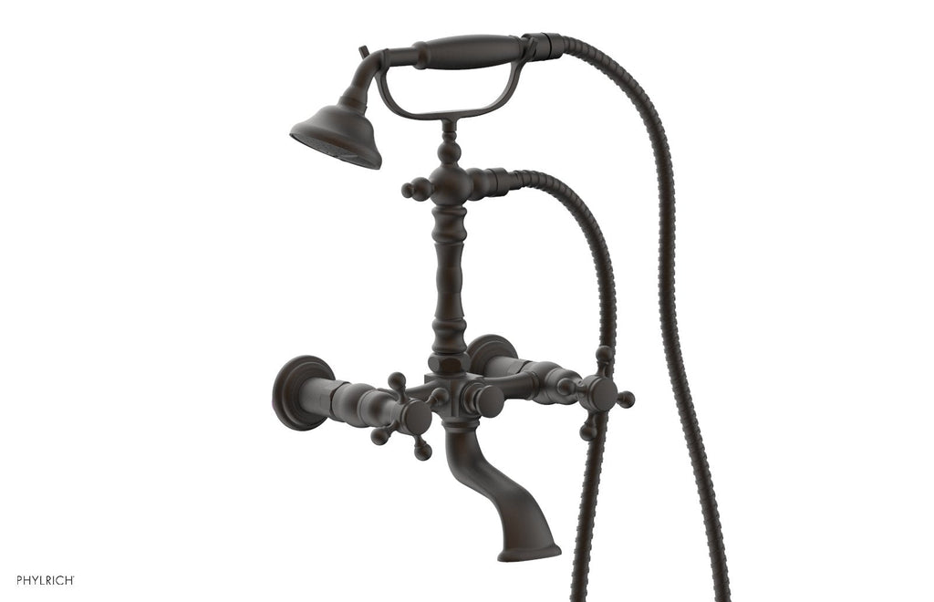 HEX TRADITIONAL Exposed Tub & Hand Shower   Cross Handle by Phylrich - Oil Rubbed Bronze