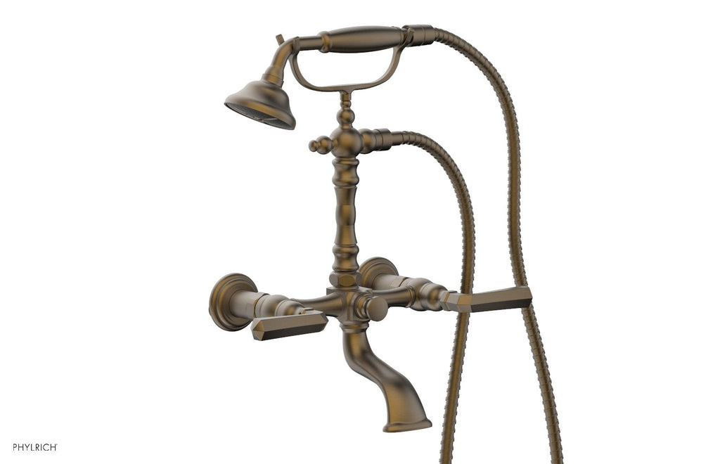 LE VERRE & LA CROSSE Exposed Tub & Hand Shower   Lever Handle by Phylrich - Old English Brass