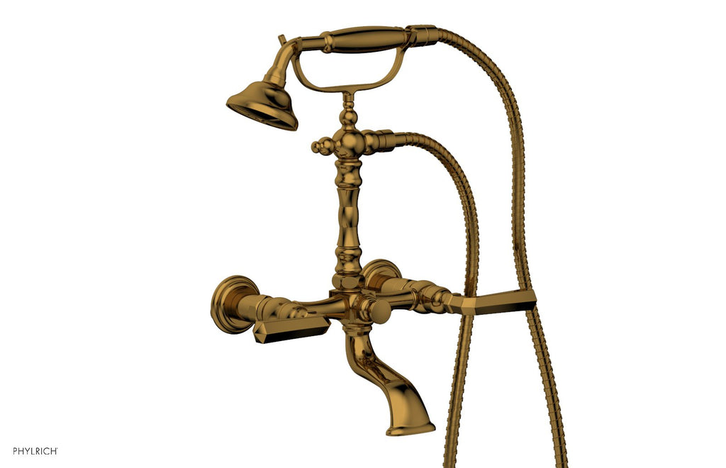 LE VERRE & LA CROSSE Exposed Tub & Hand Shower   Lever Handle by Phylrich - French Brass