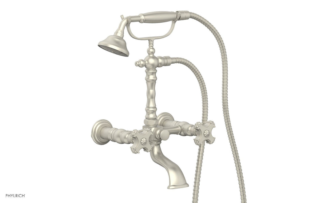 MARVELLE Exposed Tub & Hand Shower   Cross Handle by Phylrich - Burnished Nickel