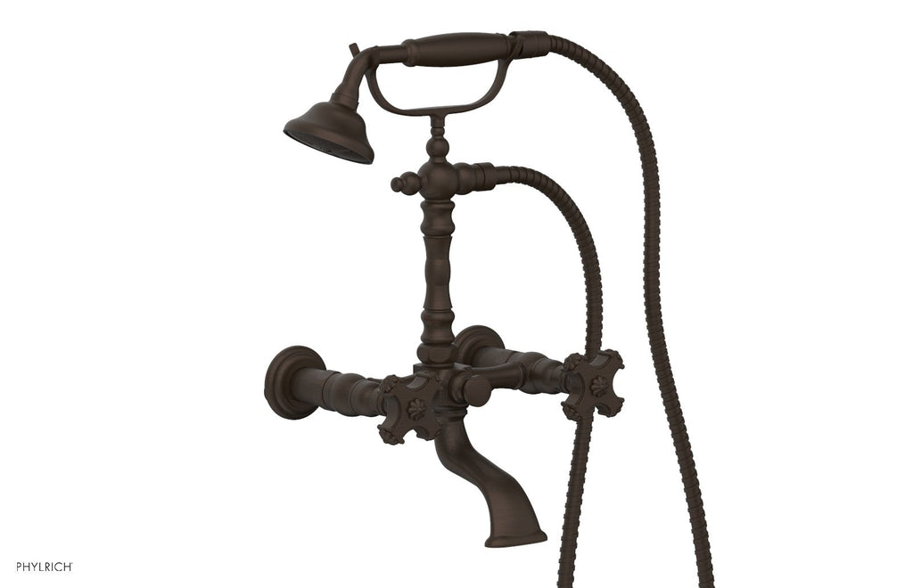 MARVELLE Exposed Tub & Hand Shower   Cross Handle by Phylrich - Antique Bronze