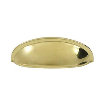 Elongated Shell Pull 4 1/2" - Polished Brass - New York Hardware Online