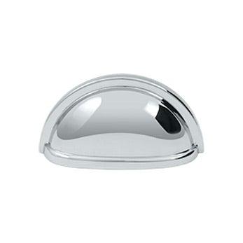 Oval Shell Handle Pull 3 1/2" - Polished Chrome - New York Hardware Online