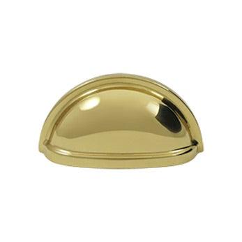 Oval Shell Handle Pull 3 1/2" - Polished Brass - New York Hardware Online