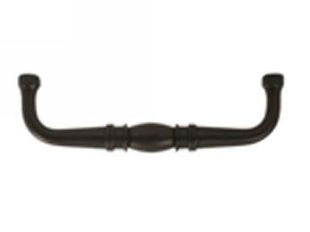 Solid Brass Colonial Wire Pull, 4" - Black - New York Hardware Online
