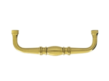 Solid Brass Colonial Wire Pull, 4" - Polished Brass - New York Hardware Online