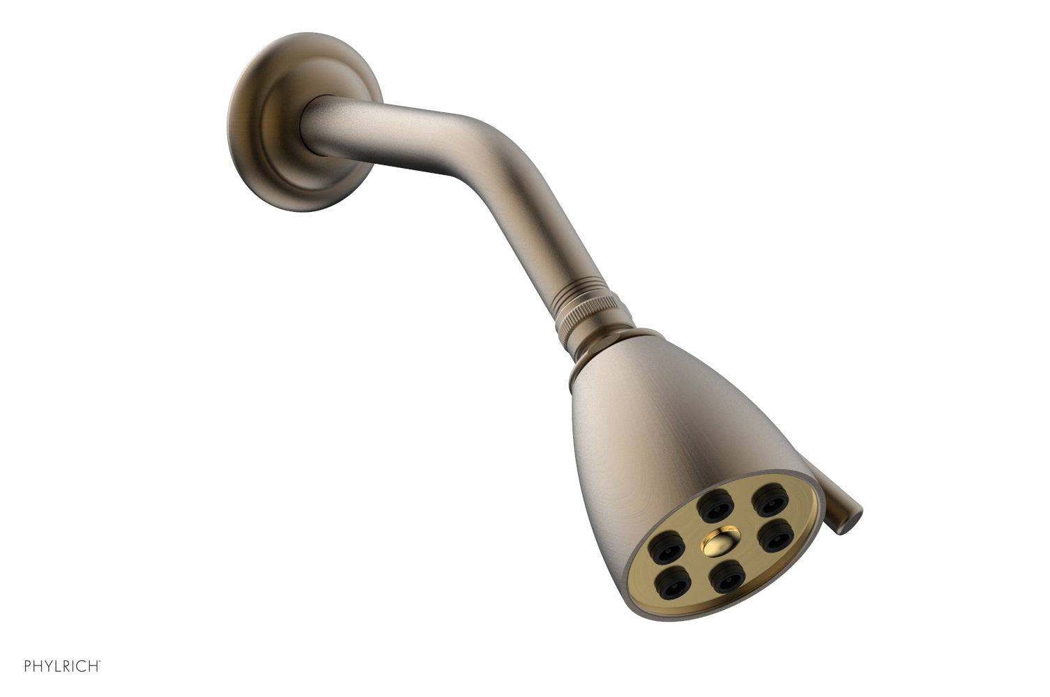 6 Jet Smooth Shower Head 2 3/4" by Phylrich - Old English Brass
