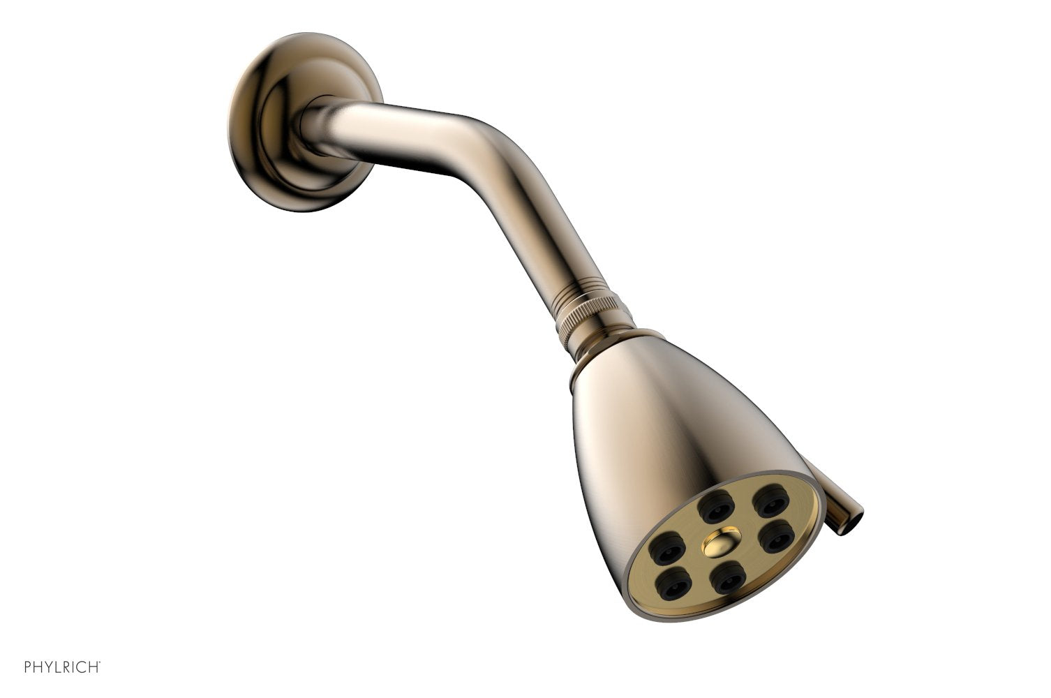 6 Jet Smooth Shower Head 2 3/4" by Phylrich - Antique Brass