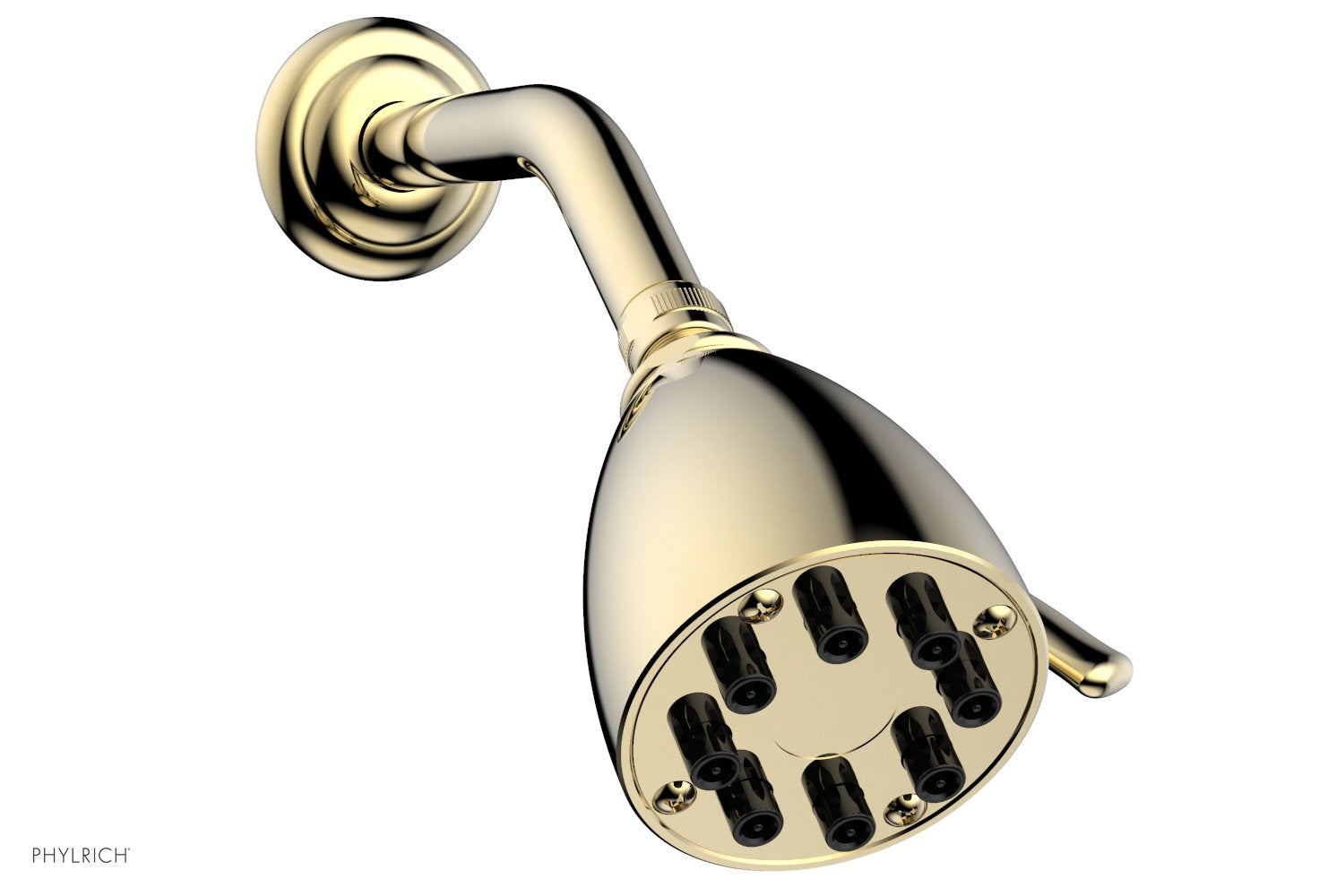 8 Jet 3 1/2" Round Shower Head by Phylrich - Polished Brass Uncoated