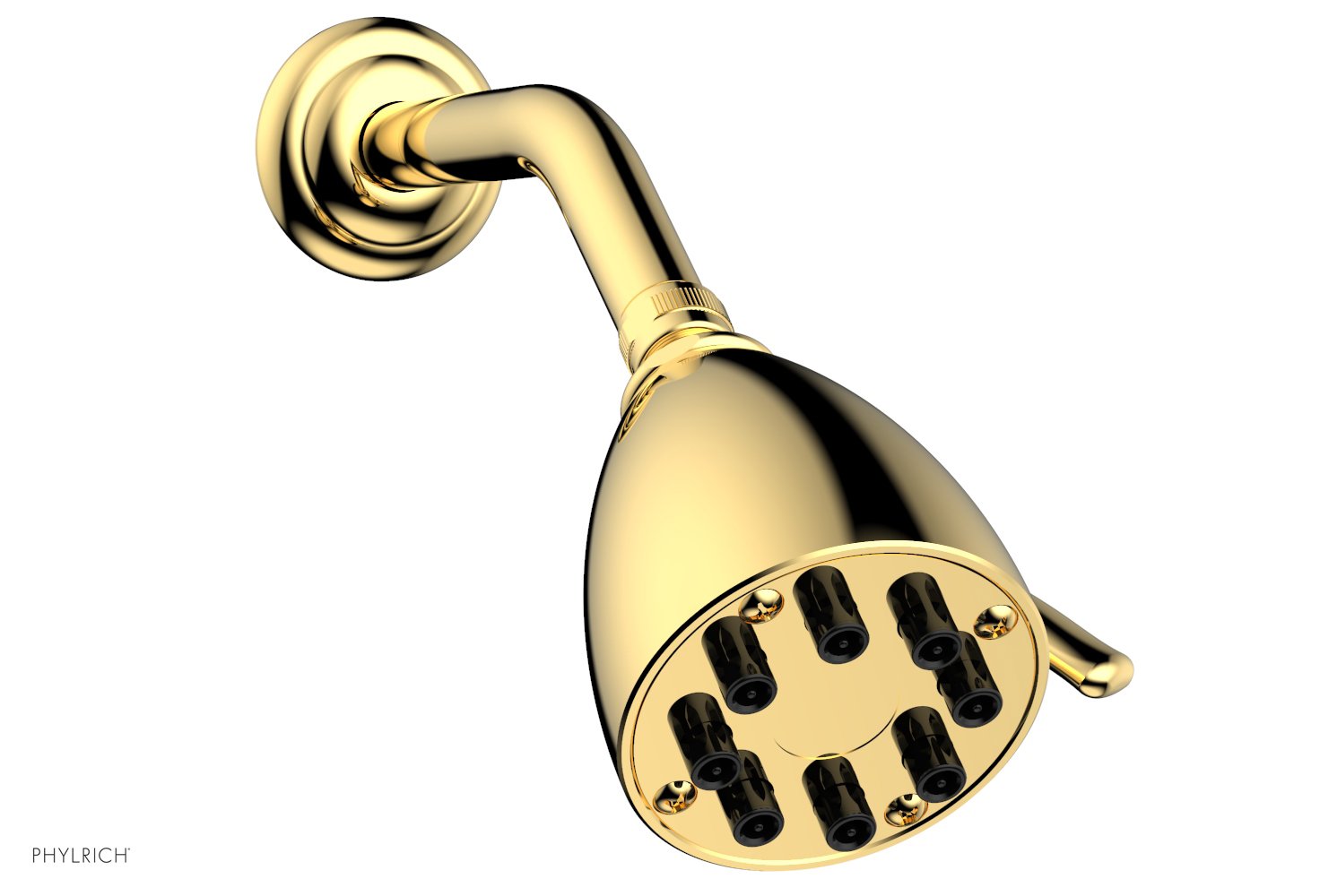 8 Jet 3 1/2" Round Shower Head by Phylrich - Polished Gold