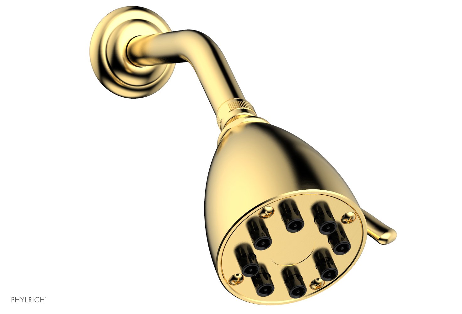 8 Jet 3 1/2" Round Shower Head by Phylrich - Satin Gold