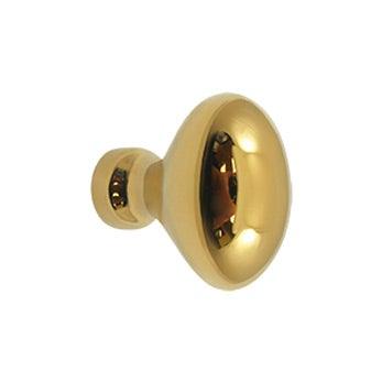 Solid Brass Oval Egg Knob 1 1/4" - PVD - Polished Brass - New York Hardware Online