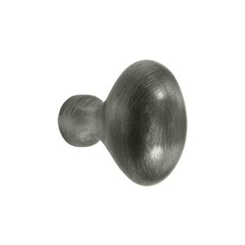 Solid Brass Oval Egg Knob 1 1/4" - Pewter - New York Hardware Online