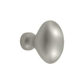 Solid Brass Oval Egg Knob 1 1/4" - Satin Nickel - New York Hardware Online