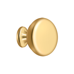 Solid Round Knob by Deltana -  - PVD Polished Brass - New York Hardware