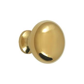 Round Solid Knob 1 1/4" - PVD - Polished Brass - New York Hardware Online