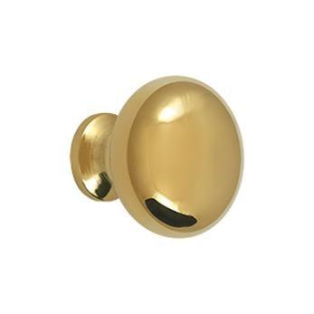 Round Solid Knob 1 1/4" - PVD - Polished Brass - New York Hardware Online