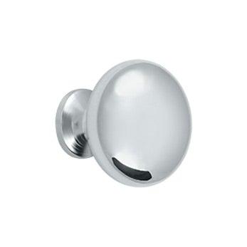 Round Solid Knob 1 1/4" - Polished Chrome - New York Hardware Online