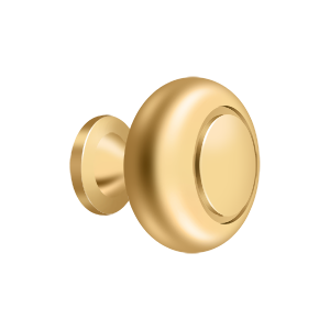 Round Knob w/ Groove by Deltana -  - PVD Polished Brass - New York Hardware