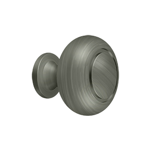 Round Knob w/ Groove by Deltana -  - Antique Nickel - New York Hardware