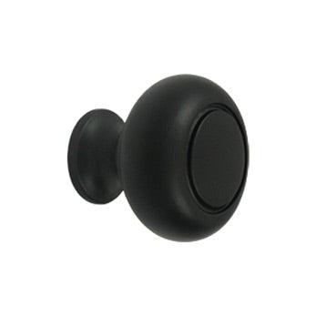 Round Groove Knob  1 1/4" - Black - New York Hardware Online