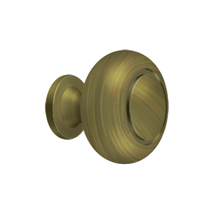 Round Knob w/ Groove by Deltana -  - Antique Brass - New York Hardware