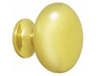 Round Hollow Knob 1 1/4" - Polished Brass - New York Hardware Online