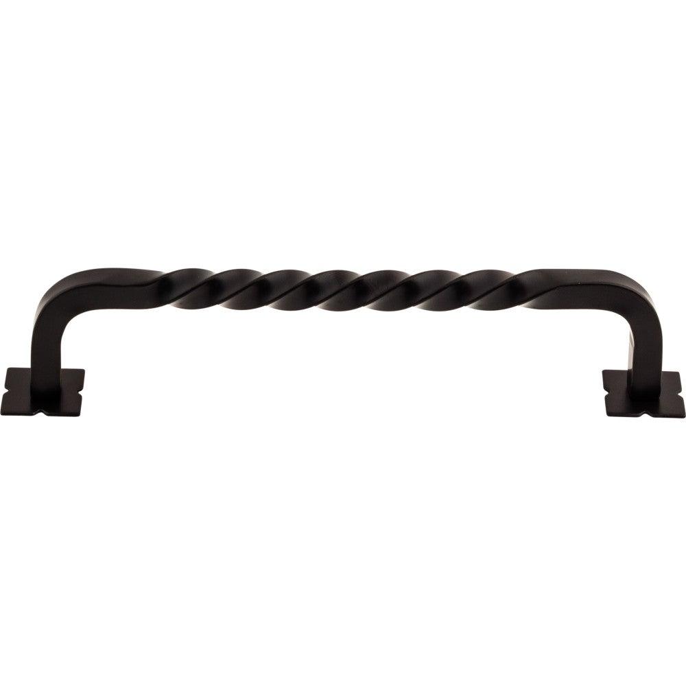 Square Twist D-Pull w/Backplates by Top Knobs  - Patina Black - New York Hardware
