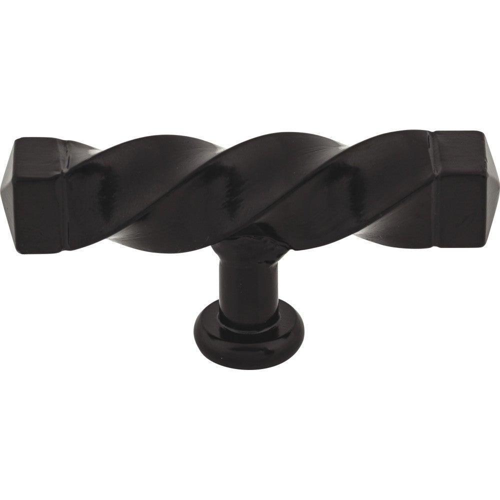 Square Twist T-Handle by Top Knobs - Patina Black - New York Hardware