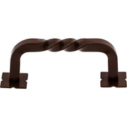 Square Twist D-Pull w/Backplates by Top Knobs  - Oil Rubbed Bronze - New York Hardware