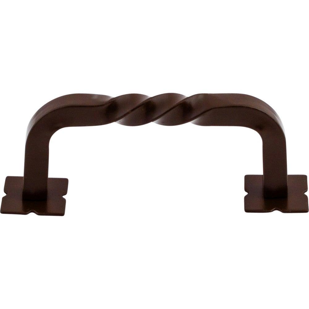Square Twist D-Pull w/Backplates by Top Knobs  - Oil Rubbed Bronze - New York Hardware