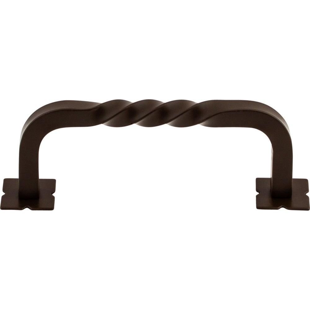 Square Twist D-Pull w/Backplates by Top Knobs  - Oil Rubbed Bronze - New York Hardware