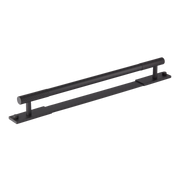 MIX Straight Knurled Appliance Pull Handle & Backplate by Armac Martin - 608mm - Matt White Lacquered