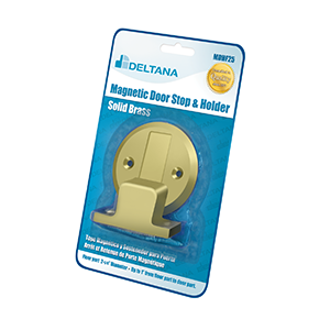 Magnetic Flush Door Holder Blister Pack by Deltana -  - Polished Brass - New York Hardware