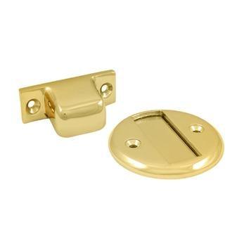 Magnetic Door Holder Flush 2 1/2" Diameter - PVD - Polished Brass - New York Hardware Online