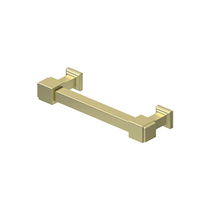 Manhattan Cabinet Pull by Deltana - 4" - Unlacquered Brass - New York Hardware
